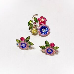 Vintage floral jewelry set
